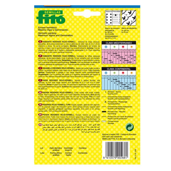 Semillas de Rabanito Redondo Rojo Vermell - Imagen 2
