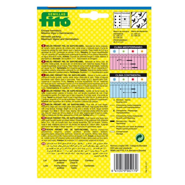 Semillas de Melón Ricamiel Piñonet Piel de Sapo Superbol en sobre - Imagen 2